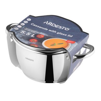 ARDESTO Каструля зі скляною кришкою Gemini Lucca, 5.5л, нержавіюча сталь AR4355LC фото