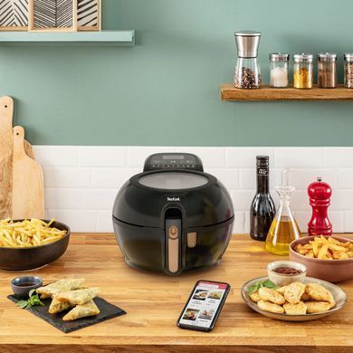 Tefal Мультипечь ActiFry & Grill Genius, 1500Вт, чаша-4л, сенсорне управл., пластик, подкл. к смартфону, черно-золотой FZ775810 фото