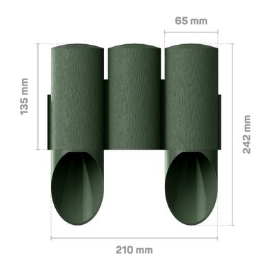 Газонное ограждение Cellfast 3 MAXI, 10 секций по 210 мм, 2.1м, зеленый 34-012 фото