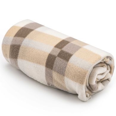 ARDESTO Плед Fleece, 130х160см, 100% полиэстер, клетка, бежевый