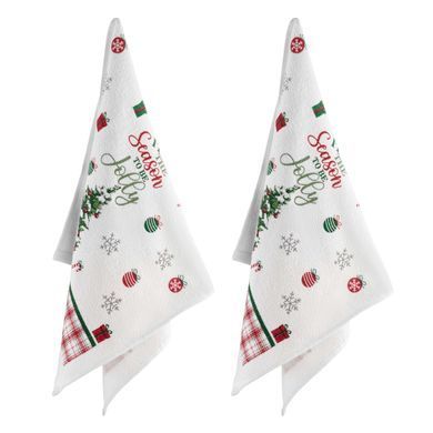 ARDESTO Подарунковий набір рушничків в коробці Christmas Tree 38х63см, 2шт, 100% бавовна, зелений