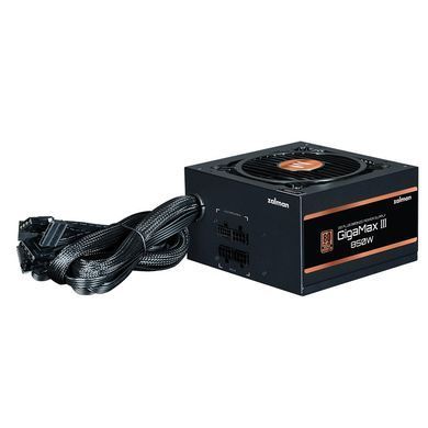 Zalman Блок питания Gigamax 3 (850W) 88% 80+ Bronze 120мм 1xMB 24pin(20+4) 2xCPU (8pin(4+4)+8pin) 3xMolex 6xSATA 4xPCIe 8pin(6+2) 1x12VHPWR Semi Modular ZM850-GV3 фото