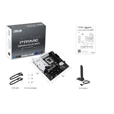 ASUS Материнcкая плата PRIME Z890M-PLUS WIFI s1851 Z890 4xDDR5 M.2 HDMI DP Wi-Fi mATX 90MB1J80-M0EAY0 фото