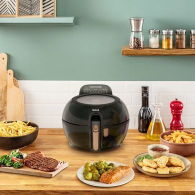 Tefal Мультипечь ActiFry & Grill Genius, 1500Вт, чаша-4л, сенсорне управл., пластик, подкл. к смартфону, черно-золотой FZ775810 фото