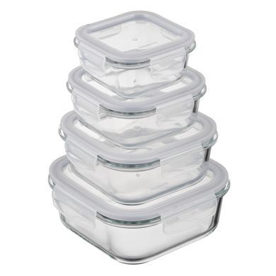 ARDESTO Food storage container Gemini 0.5l, borosilicate glass, plastic, square, transparent AR1250BSQ фото