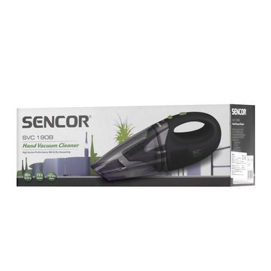 Пилосос Sencor автомобільний, 450Вт, конт пил -0,5л, автон. робота до 15хв, вага-1,5кг, чорний SVC190B фото
