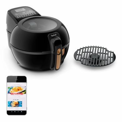 Tefal Мультипечь ActiFry & Grill Genius, 1500Вт, чаша-4л, сенсорне управл., пластик, подкл. к смартфону, черно-золотой FZ775810 фото