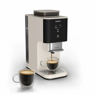 Krups Кавомашина Krups Coffee Crush, 1.8л, зерно, ОLED дисплей, авторецептів - 2, метал, чорно-бежевий SA4001E0 фото