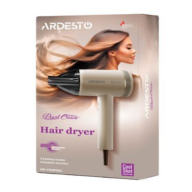 ARDESTO Фен Pearl Cream HD-Y702PERL, 1500-1800Вт, 3 швидкості, 3 темп.режими, бежевий HD-Y702PERL фото