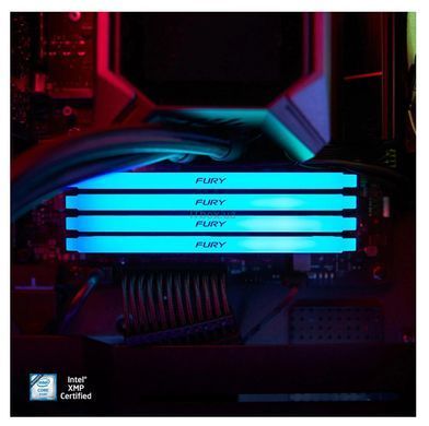 Kingston Пам'ять ПК Kingston DDR4 16GB 3200 FURY Beast RGB KF432C16BB12A/16WP фото