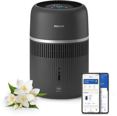Philips Зволожувач повітря Philips традиційне зволоження Series 4000, 44м2, 4,5л, 300мл/г, сенсорне, режим сну, нічник, чорний