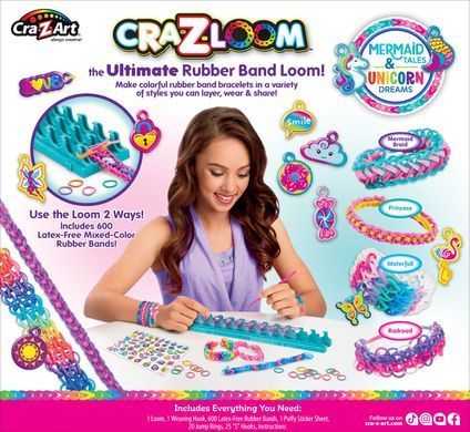 Cra-Z-Art Набір для виготовлення браслетів Cra-Z-Art Charm Loom Studio Mermaid and Unicorn 17350CRA фото