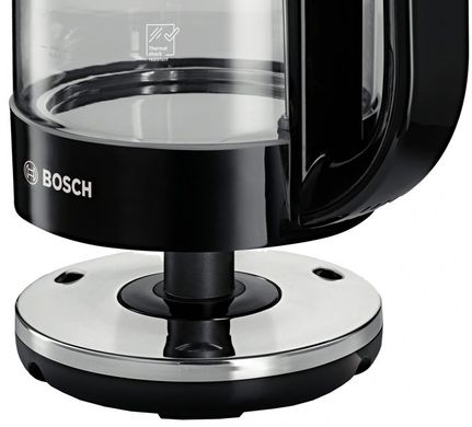 Електрочайник Bosch, 1.7л, скло, чорний TWK70B03 фото