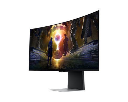 Samsung Монітор Samsung 34" Odyssey OLED G85S HDMI, DP, USB, Bluetooth, MM, OLED, 3440x1440, 0.3ms, HAS, FreeSync Premium Pro, CURVED LS34DG852SZXUA фото