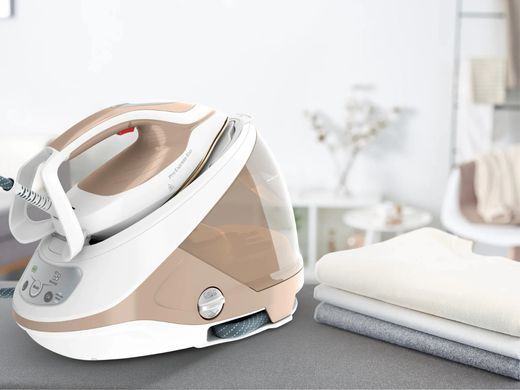 Tefal Утюг-парогенератор Pro Express Eco, 2200Вт, 1800мл, паровой удар -550гр, постоянный пар - 140гр, бело-золотой GV9E22E0 фото