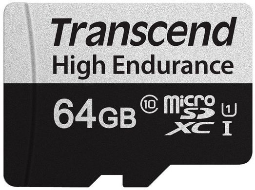 Transcend Карта памяти microSD 64GB C10 UHS-I U1 High Endurance (85TB) TS64GUSD350V фото