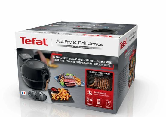 Tefal Мультипечь ActiFry & Grill Genius, 1500Вт, чаша-4л, сенсорне управл., пластик, подкл. к смартфону, черно-золотой FZ775810 фото