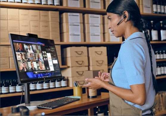 HP Комп'ютер персональний моноблок HP ProStudio 4-G1i 23.8" FHD IPS AG, Intel U5-235T, 16GB, F512GB, UMA, WiFi, кл+м, DOS, чорний C8AB4ET фото