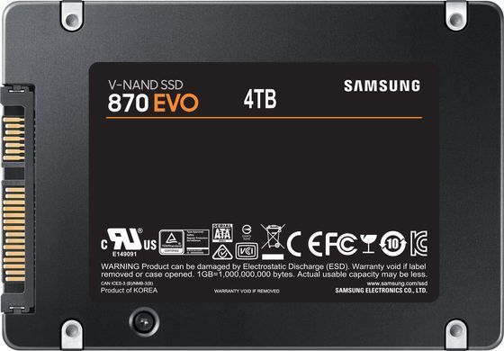 Samsung Накопитель SSD 2.5" 4TB SATA 870EVO MZ-77E4T0B/EU фото