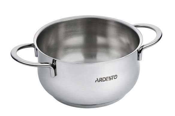 Каструля Ardesto BLACK MARS, скляна кришка, 4.3 л, нержавіюча сталь AR0743S фото