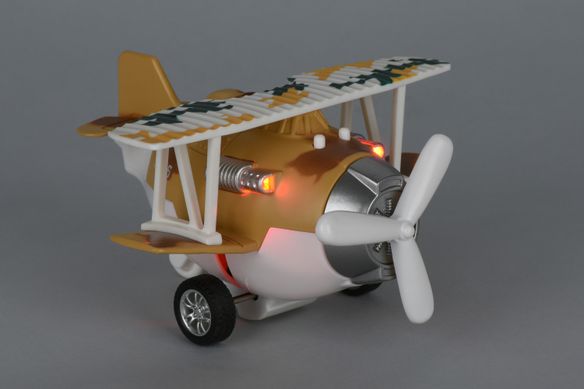 Літак металевий інерційний Same Toy Aircraft коричневий зі світлом і музикою SY8015Ut-3 фото