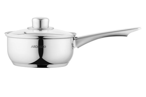 ARDESTO Ківш Gemini Gourmet, скляна кришка, 1.2 л, нержавіюча сталь AR1912BS фото