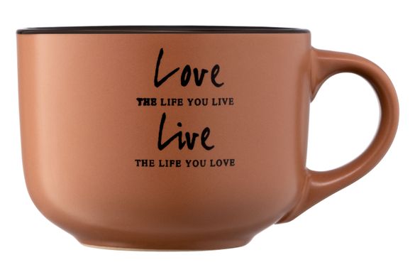 Чашка Ardesto Way of life, 550 мл, коричневая, керамика AR3478BR фото