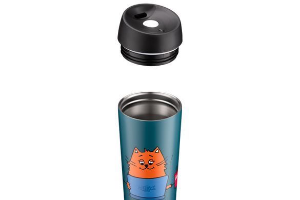 ARDESTO Термочашка Coffee time Red Cat 450 мл, нержавеющая сталь, синий AR2645CG фото