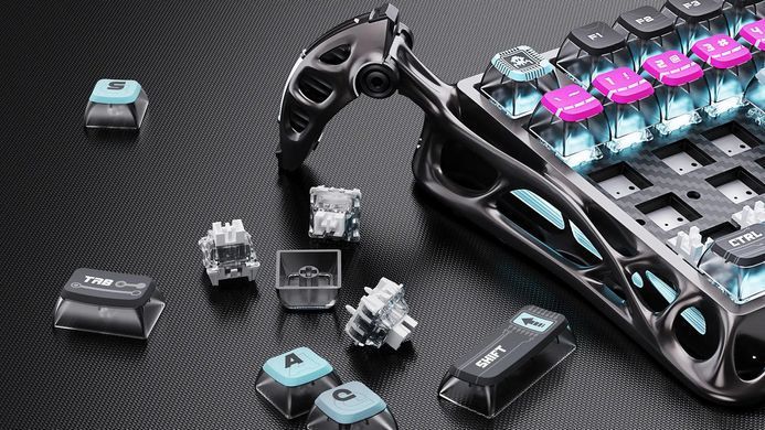 GravaStar Клавіатура механічна Mercury V75 Pro 80keys, Magnetic Jade Gaming, 8K, USB-A, RGB, Cyberpunk GS_V75_PRO_RM_EGRY фото