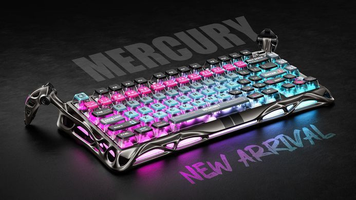 GravaStar Клавіатура механічна Mercury V75 Pro 80keys, Magnetic Jade Gaming, 8K, USB-A, RGB, Cyberpunk GS_V75_PRO_RM_EGRY фото