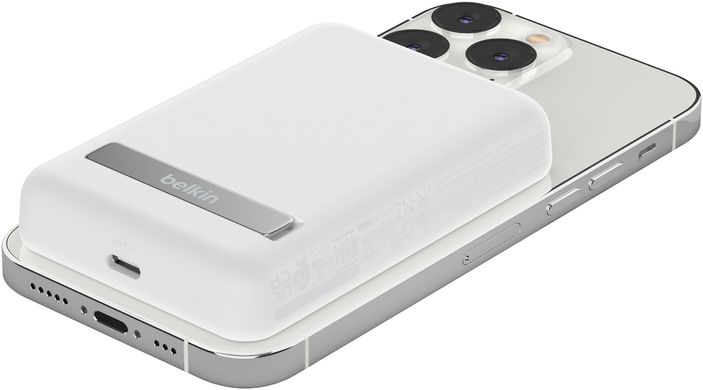 Belkin Акумулятор портативний літій-іонний Power Bank 5000мА·год, MagSafe Wireless, білий BPD004BTWT фото