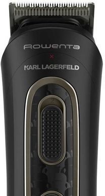 Rowenta & Karl Lagerfeld Триммер для бороды, усов, головы, носа и ушей, акум., роторный мотор, насадок-9, титан.напыл., черный TN911LF0 фото