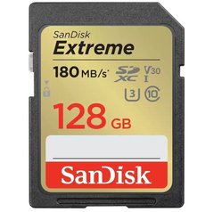 Карта памяти SanDisk SD 128GB C10 UHS-I U3 R180/W90MB/s Extreme V30 SDSDXVA-128G-GNCIN фото