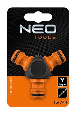 Neo Tools Конектор-трійник для шланга 1/2"-3/4", двокомпонентний 15-744 фото