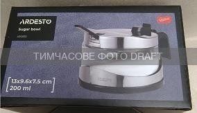 ARDESTO Цукорниця Ardesto Gemini, 13х9.6х7.5см, нержавіюча сталь, скло, пластик, прозорий AR0939 фото