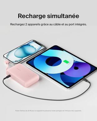 Belkin Портативное зарядное устройство Power Bank 10000мАч, 20Вт, USB-C, розовый BPB021HQPK фото