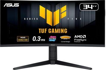 ASUS Монітор Asus 34" TUF Gaming VG34WQL5A 2xHDMI, 2xDP, 4xUSB, MM, VA, 3440x1440, 21:9, 165Hz, 1ms, sRGB 120%, CURVED, AdaptiveSync, HAS, HDR400 90LM0CI1-B01171 фото
