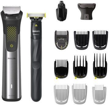 Philips Триммер Series 9000 для бороды, усов,головы, тела, интим.зон, акум., насадок-15, OneBlade в компл., сталь, серый MG9552/15 фото