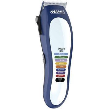 Moser WAHL hair clipper Color Pro Lithium, network, vibration motor, nozzles-10, steel, case, white-blue 79600-3716 фото