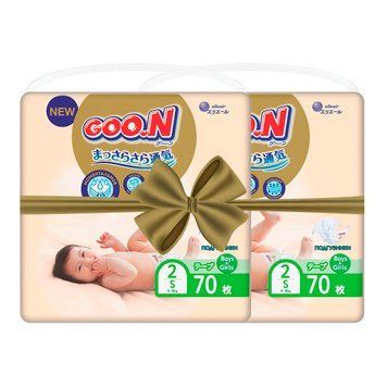 Підгузки GOO.N Premium Soft для дітей 4-8 kg (розмір 2(S), на липучках, унісекс, 140 шт) 863223-2 фото