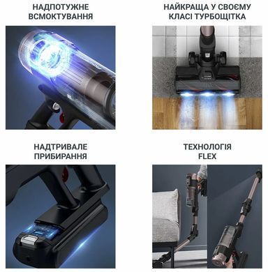 Rowenta Пилосос Rowenta безпровідний X-Force Flex 16.60 Aqua Animal, 315Вт, вологе прибирання, конт пил -0.65л, автон. робота до 120хв, HEF system 99,9%, чорно-бронзовий RH9CD9E0 фото