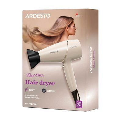 ARDESTO Фен Pearl Cream HD-Y701PERL, 1750-2100Вт, 3 швидкості, 3 темп.режими, бежевий HD-Y701PERL фото