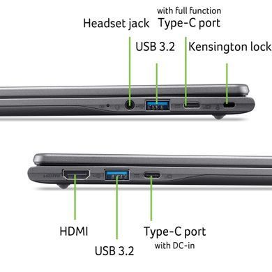 Acer Ноутбук Chromebook Plus CB514-6H 14" WUXGA IPS, Intel 3-N355, 8GB, F256GB, UMA, ChromeOS, сірий NX.JFHEU.001 фото