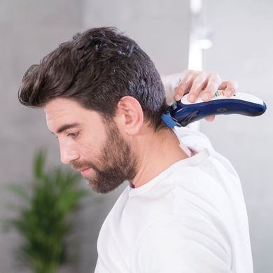 Moser WAHL hair clipper Color Pro Lithium, network, vibration motor, nozzles-10, steel, case, white-blue 79600-3716 фото