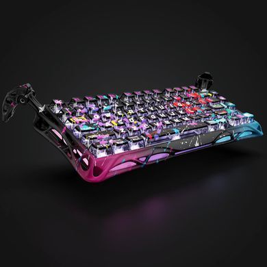 GravaStar Клавиатура механическая Mercury V75 Pro 80keys, Magnetic Jade Gaming, 8K, USB-A, RGB, Neon Graffiti GS_V75_PRO_CG_BLK фото