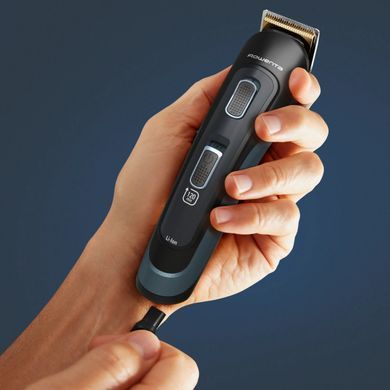 Rowenta Триммер Selectium для бороды, усов, головы и тела, сеть+акум., роторный мотор, насадок-17, чехол, титан.напыл., черный TN9464E0 фото