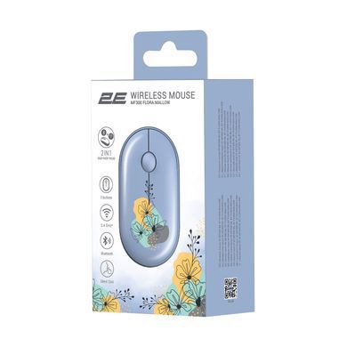 2E Миша MF300 FLORA:MALLOW Silent WL BT, синій 2E-MF300WFLORABL фото