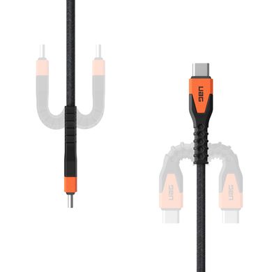 UAG Кабель USB-C > USB-C заряджання/синхронізації, 1.5м, 60Вт, Type-C, Rugged Kevlar, Black/Orange 9B4413114097 фото