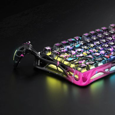 GravaStar Клавиатура механическая Mercury V75 Pro 80keys, Magnetic Jade Gaming, 8K, USB-A, RGB, Neon Graffiti GS_V75_PRO_CG_BLK фото