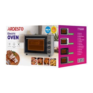 ARDESTO Електрична міні-піч MEO-S45FGB - 1600Вт/45 л./конвекція/таймер/подвійне скло/чорна MEO-S45FGB фото